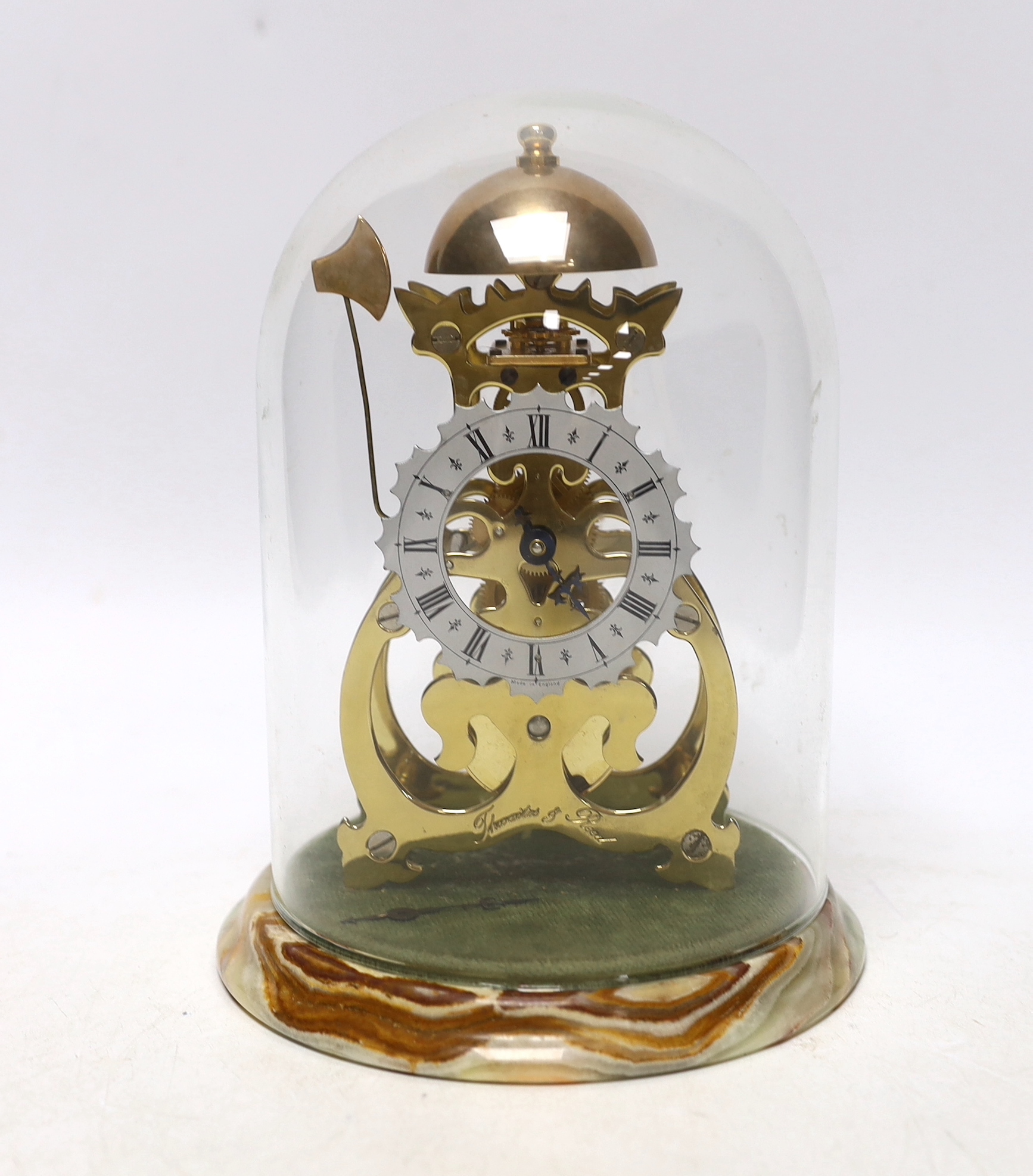 A Thwaites & Reed skeleton clock, under dome, 20cm